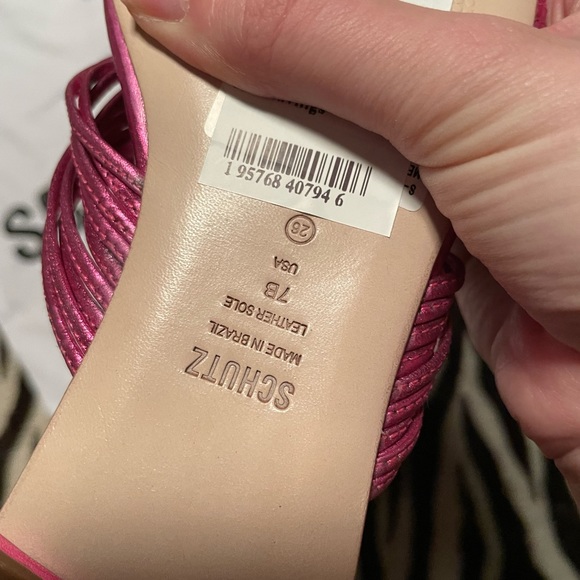 Schutz Khayla Metallic Pink Sandals - Picture 16 of 16
